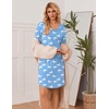 image:imageEkouaer Womens 3 Pack Cotton Nightgowns Long Sleeve Sleep Shirts SleepwearMoon cup rose Red Cup