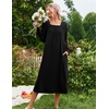 image:imageEkouaer Womens Cotton Nightgown Long Sleeve Sleepshirt Long Sleep DressBlack