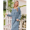 image:imageEkouaer Womens Cotton Nightgown Long Sleeve Sleepshirt Long Sleep DressBlue With White Flowers