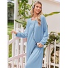 image:imageEkouaer Womens Cotton Nightgown Long Sleeve Sleepshirt Long Sleep DressLight Blue