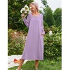 image:imageEkouaer Womens Cotton Nightgown Long Sleeve Sleepshirt Long Sleep DressLight Purple