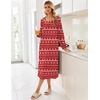 image:imageEkouaer Womens Cotton Nightgown Long Sleeve Sleepshirt Long Sleep DressPink