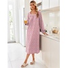 image:imageEkouaer Womens Cotton Nightgown Long Sleeve Sleepshirt Long Sleep DressPink Floral