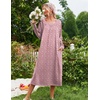 image:imageEkouaer Womens Cotton Nightgown Long Sleeve Sleepshirt Long Sleep DressPink Floral