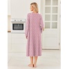 image:imageEkouaer Womens Cotton Nightgown Long Sleeve Sleepshirt Long Sleep DressPink Floral