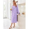image:imageEkouaer Womens Cotton Nightgown Long Sleeve Sleepshirt Long Sleep DressPurple Floral