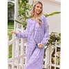 image:imageEkouaer Womens Cotton Nightgown Long Sleeve Sleepshirt Long Sleep DressPurple Floral
