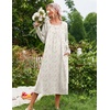 image:imageEkouaer Womens Cotton Nightgown Long Sleeve Sleepshirt Long Sleep DressWhite Floral