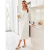 image:imageEkouaer Womens Cotton Nightgown Long Sleeve Sleepshirt Long Sleep DressWhite Floral