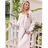 image:imageEkouaer Womens Cotton Nightgown Long Sleeve Sleepshirt Long Sleep DressWhite With Pink Flowers