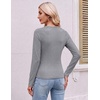 image:imageEkouaer Womens Long Sleeve Color Block Raglan Shirts Fitted Thermal TopsLight Grey