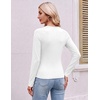 image:imageEkouaer Womens Long Sleeve Color Block Raglan Shirts Fitted Thermal TopsWhite