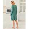 image:imageEkouaer Womens Long Sleeve Nightgown Crewneck Sleepshirt Soft Sleep DressAgreen