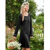 image:imageEkouaer Womens Long Sleeve Nightgown Crewneck Sleepshirt Soft Sleep DressBlack