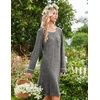 image:imageEkouaer Womens Long Sleeve Nightgown Crewneck Sleepshirt Soft Sleep DressDeep Grey