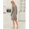 image:imageEkouaer Womens Long Sleeve Nightgown Crewneck Sleepshirt Soft Sleep DressKhaki