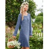 image:imageEkouaer Womens Long Sleeve Nightgown Crewneck Sleepshirt Soft Sleep DressNavy Blue