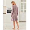 image:imageEkouaer Womens Long Sleeve Nightgown Crewneck Sleepshirt Soft Sleep DressPink
