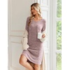 image:imageEkouaer Womens Long Sleeve Nightgown Crewneck Sleepshirt Soft Sleep DressPink