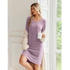 image:imageEkouaer Womens Long Sleeve Nightgown Crewneck Sleepshirt Soft Sleep DressPurple