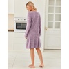 image:imageEkouaer Womens Long Sleeve Nightgown Crewneck Sleepshirt Soft Sleep DressPurple