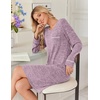 image:imageEkouaer Womens Long Sleeve Nightgown Crewneck Sleepshirt Soft Sleep DressPurple