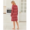 image:imageEkouaer Womens Long Sleeve Nightgown Crewneck Sleepshirt Soft Sleep DressRed Christmas Reindeer