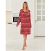 image:imageEkouaer Womens Long Sleeve Nightgown Crewneck Sleepshirt Soft Sleep DressRed Christmas Reindeer