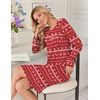 image:imageEkouaer Womens Long Sleeve Nightgown Crewneck Sleepshirt Soft Sleep DressRed Christmas Reindeer