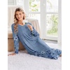 image:imageEkouaer Womens Long Sleeve Nightgown Long Sleepshirt Pleated Sleep DressBlue Floral