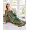 image:imageEkouaer Womens Long Sleeve Nightgown Long Sleepshirt Pleated Sleep DressGreen Floral