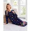 image:imageEkouaer Womens Long Sleeve Nightgown Long Sleepshirt Pleated Sleep DressNavy Blue Butterfly