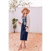 image:imageEkouaer Womens Long Sleeve Nightgown Long Sleepshirt Pleated Sleep DressNavy Blue Flower