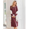image:imageEkouaer Womens Long Sleeve Nightgowns Christmas Nightgown Henley House CoatApple Red Plaid