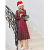 image:imageEkouaer Womens Long Sleeve Nightgowns Christmas Nightgown Henley House CoatApple Red Plaid