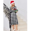 image:imageEkouaer Womens Long Sleeve Nightgowns Christmas Nightgown Henley House CoatBlack and White Plaid