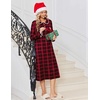 image:imageEkouaer Womens Long Sleeve Nightgowns Christmas Nightgown Henley House CoatRed Plaid