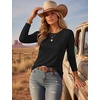 image:imageEkouaer Womens Long Sleeve Shirts Casual Tops Crewneck Thermal TshirtsBlack