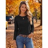 image:imageEkouaer Womens Long Sleeve Shirts Casual Tops Crewneck Thermal TshirtsBlack