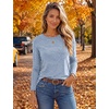 image:imageEkouaer Womens Long Sleeve Shirts Casual Tops Crewneck Thermal TshirtsLight Blue