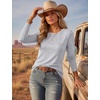 image:imageEkouaer Womens Long Sleeve Shirts Casual Tops Crewneck Thermal TshirtsLight Grey