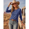 image:imageEkouaer Womens Long Sleeve Shirts Casual Tops Crewneck Thermal TshirtsNavy Blue