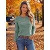 image:imageEkouaer Womens Long Sleeve Shirts Casual Tops Crewneck Thermal TshirtsOlive Green