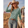 image:imageEkouaer Womens Long Sleeve Shirts Casual Tops Crewneck Thermal TshirtsOlive Green