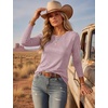 image:imageEkouaer Womens Long Sleeve Shirts Casual Tops Crewneck Thermal TshirtsPink