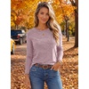 image:imageEkouaer Womens Long Sleeve Shirts Casual Tops Crewneck Thermal TshirtsPink