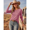 image:imageEkouaer Womens Long Sleeve Shirts Casual Tops Crewneck Thermal TshirtsRed