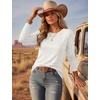 image:imageEkouaer Womens Long Sleeve Shirts Casual Tops Crewneck Thermal TshirtsWhite