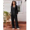 image:imageEkouaer Womens Pajama Sets 2 Piece Lounge Sets Button Down Long Sleeve PjsBlack