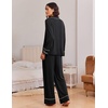 image:imageEkouaer Womens Pajama Sets 2 Piece Lounge Sets Button Down Long Sleeve PjsBlack